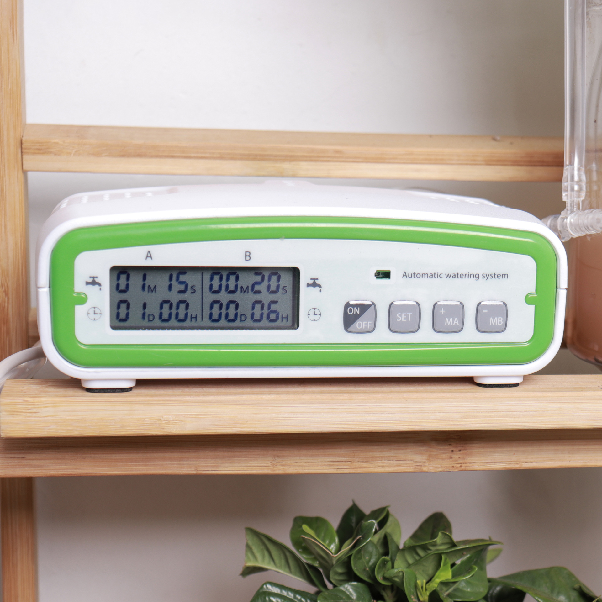 Nuevo tipo de doble bomba automática riego de flores riego inteligente maceta riego horario jardín balcón sistema de rociado de goteo