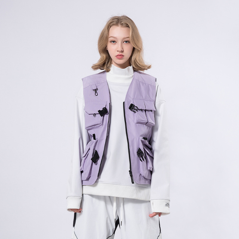 2023 trendy ski suit men's and women's outdoor snowboard vest Internet celebrity niche coat top sweater outer wear