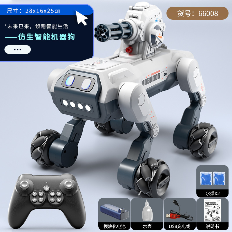 跨境俄语八驱智能遥控机甲狗发射水弹智能触摸语音对话玩具机器狗|undefined