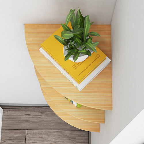 Corner shelf, corner kitchen wall shelf, living room corner shelf, bedroom triangular fan-shaped partition, corner wood plank