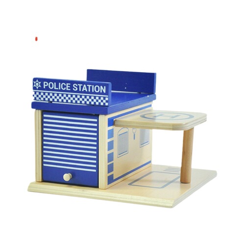 Children's Creative Toys Police Station Kindergarten Early Education Brain-Teasing Toys Wooden Scene Role-Playing Eco-Friendly Solid Wood