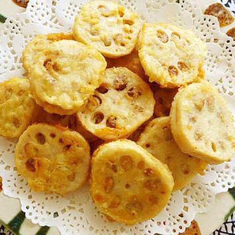 Vegetable flour-wrapped store-fried enoki mushrooms, lotus root, crispy fish scale powder, soft-fried shrimps, household bagged vegetable flour-wrapped