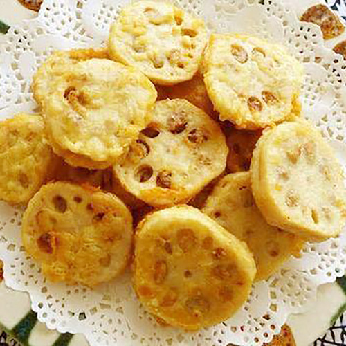 Vegetable flour-wrapped store-fried enoki mushrooms, lotus root, crispy fish scale powder, soft-fried shrimps, household bagged vegetable flour-wrapped