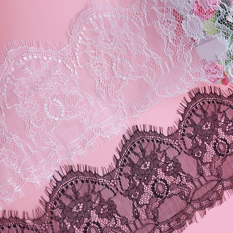 花边爆款眼睫毛花边839#宽度15CM现货黑白蕾丝花边服装辅料DIY