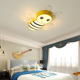Hot Selling Kidsren's Cartoon Ceiling Lamp Creative Stylish Warm Boy Girl Bee Bedroom Lamp Led Cross-Border 110V