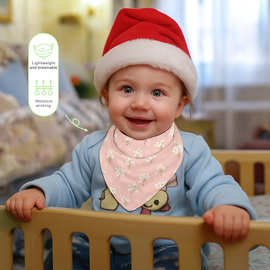 亚马逊热销口水巾婴儿围嘴新生儿口水围兜宝宝碎花围嘴来图印logo