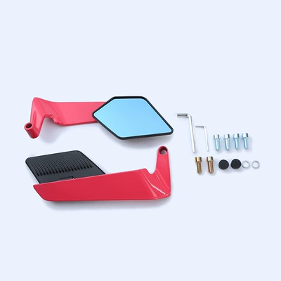Motorcycle rearview mirror – Car Aluminum Alloy Reflector - rose-red-black-mirror-shell-blue-mirror