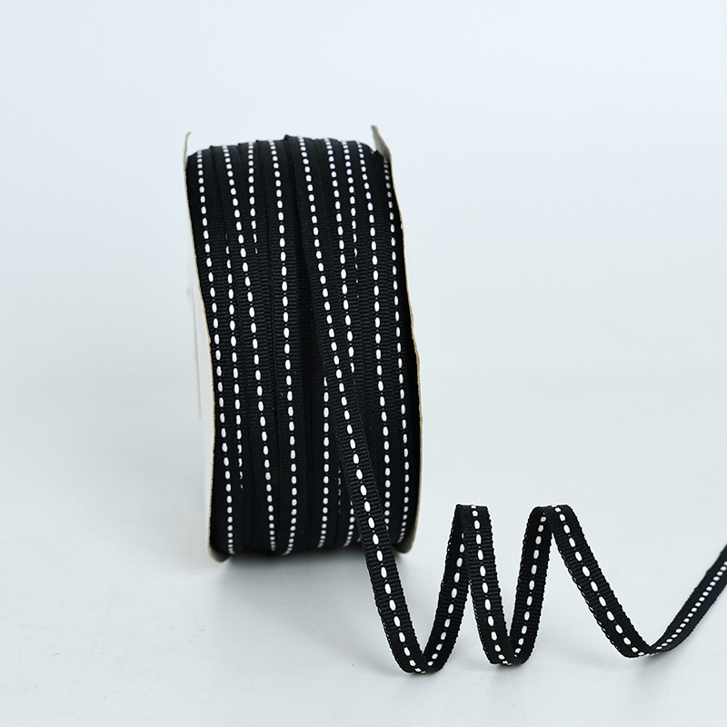 Cinta de poliéster acanalado personalizada al por mayor, punto de puente, punto de salto, caja de cinta, cinturón de borde, accesorios de ropa, cinta de rosca, cinta de bricolaje