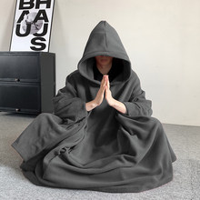 中国风中长佛系禅服男禅修斗蓬打坐披风式圣诞节僧服古风睡袍