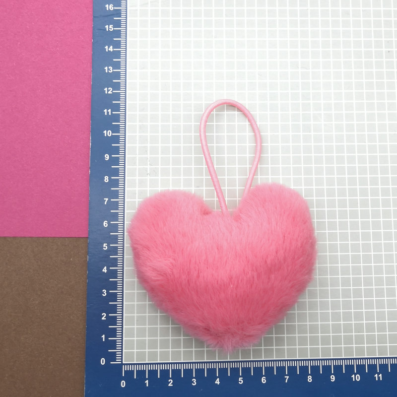 带皮筋毛绒小兔毛韩国桃心