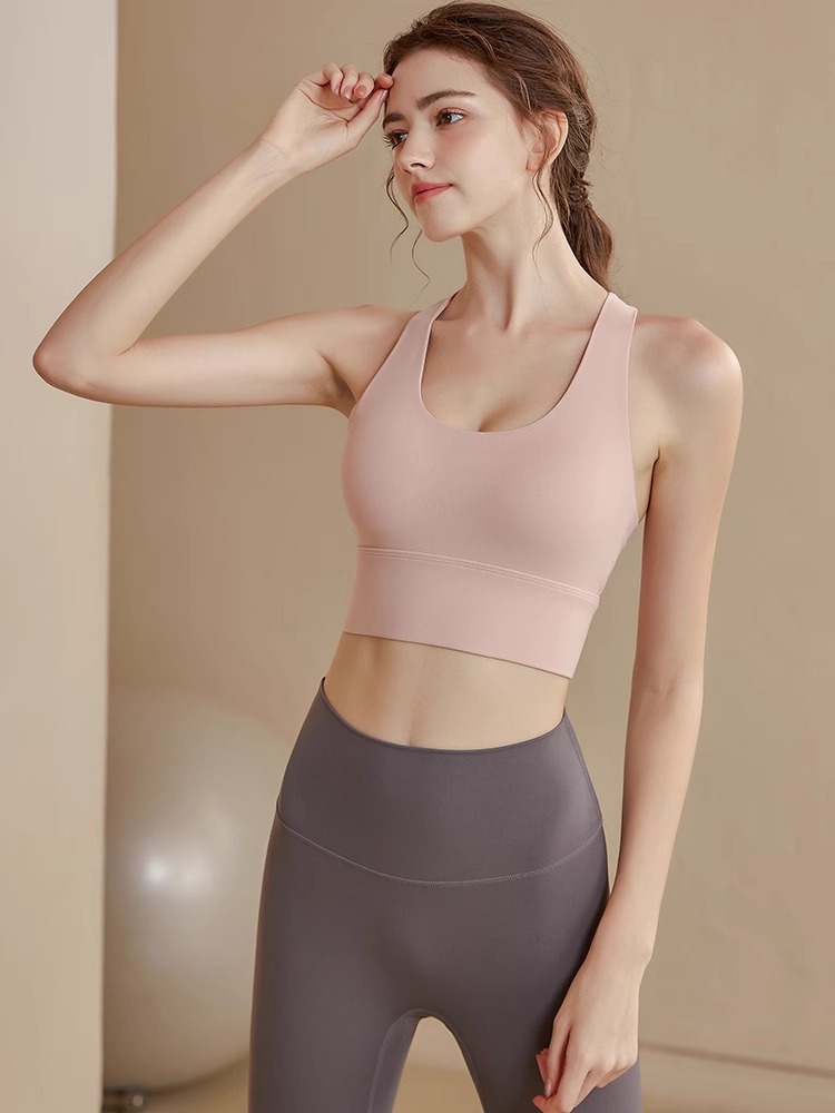 Dc High-Intensity Back-Beautiful Sports Bra for Women Shock-Proof Running Push-Up Anti-Sagging Fitness Vest Yoga Large Size Bra