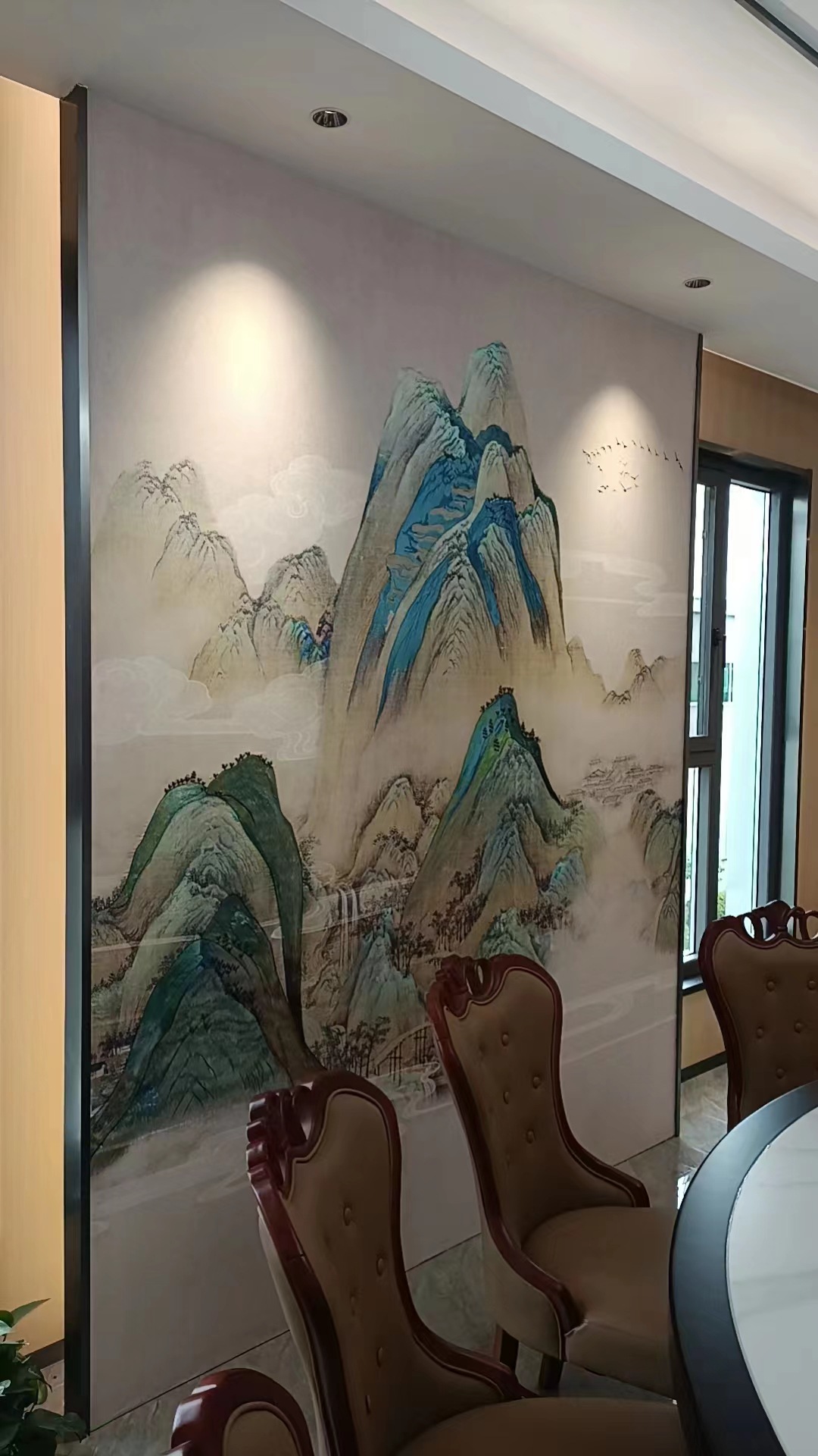 刺绣背景墙新中式