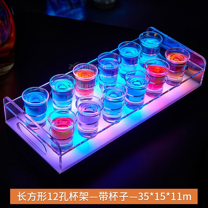 Rectángulo de 12 agujeros con taza