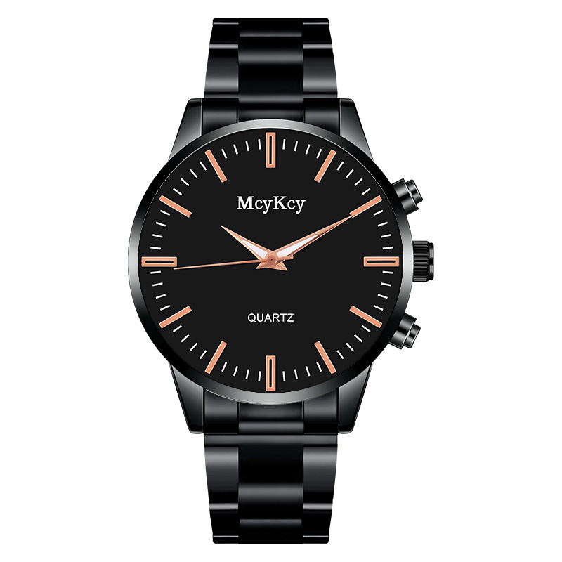 Montre mécanique non entièrement automatique en acier à quartz pour hommes, bracelet en or_voghion.com