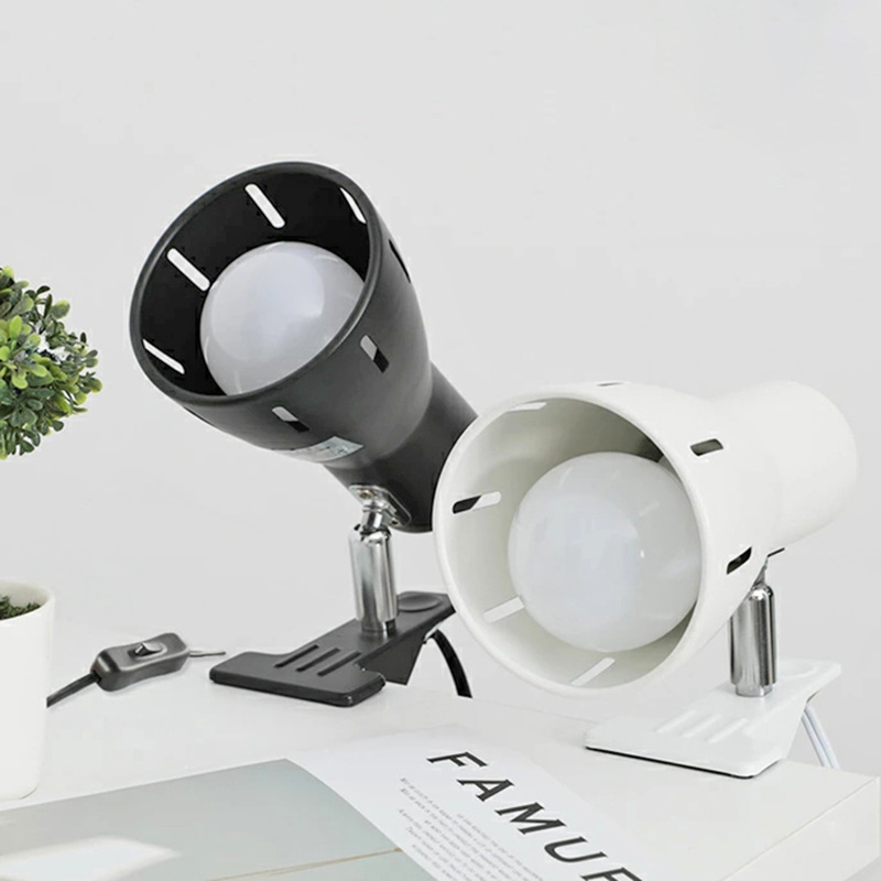 Casual Modern E27 Study Desk Lamp Clip Lamp Led Bedside Bedroom Reading Bookshelf Lamp Learning Lamp Eye Protection Dimming