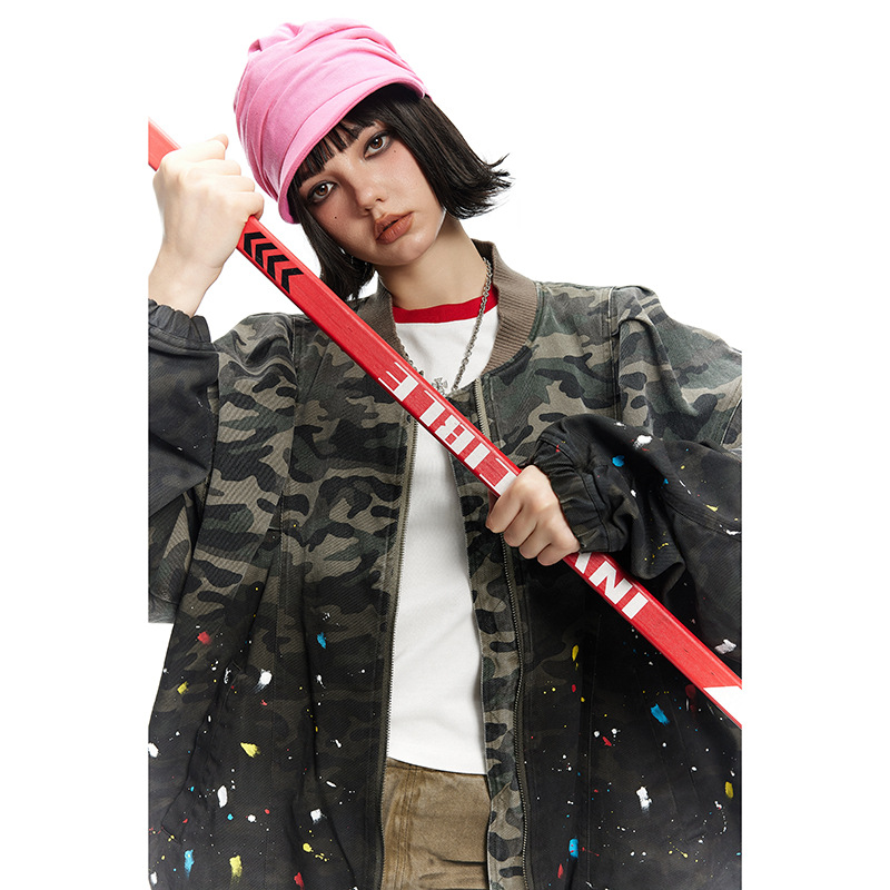 Japanese autumn retro camouflage jacket