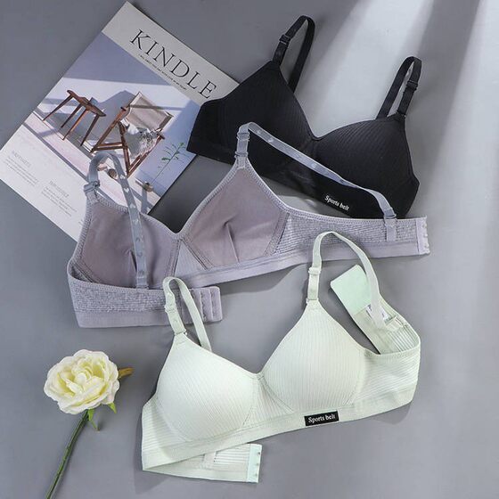 Girls amusement park small chest gathered no steel ring big thin sleep factory direct wholesale bra underwear