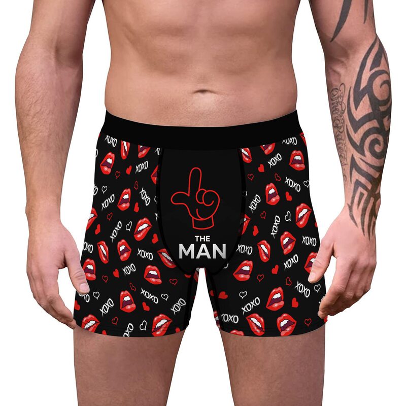 Cross-Border Valentine's Day Gift Underwear Digital Printed Men's and Women's Amazon Pattern Boxer Briefs Cross-Border Valentine's Day Gift Underwear Digital Printed Men's and Women's Amazon Pattern Boxer Briefs