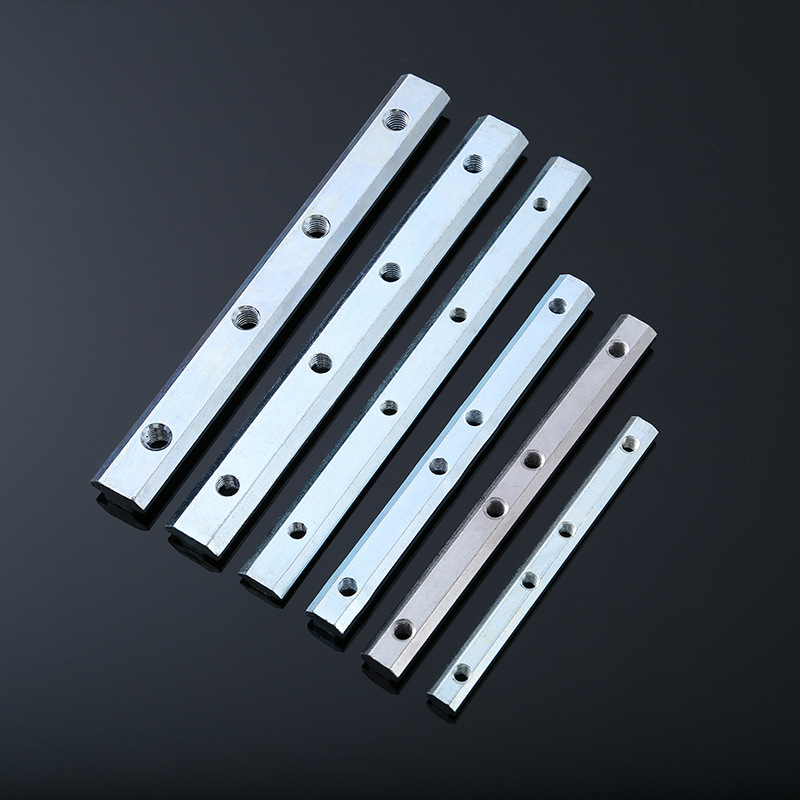 Conector de perfil de aluminio con acoplamiento de riel de ranura incorporado, estándar europeo de guía de riel de guía, hardware al por mayor