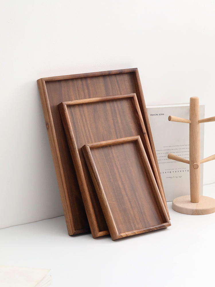Rectangular Japanese wooden tea cup from natural wood for home use…