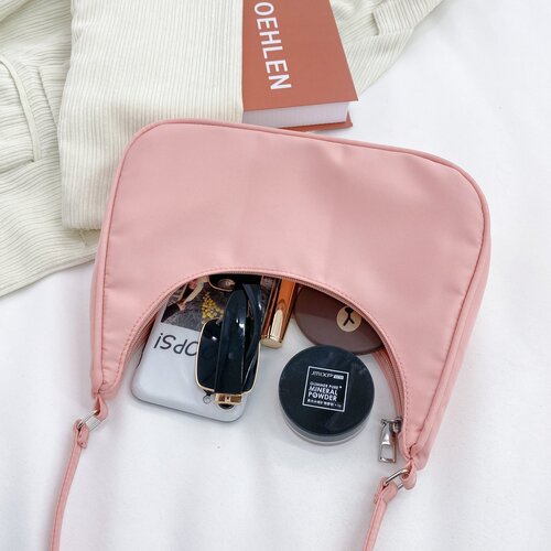 Autumn new bag women's fashion trend dumpling bag fashion handheld small shoulder bag nylon solid color single shoulder armpit bag