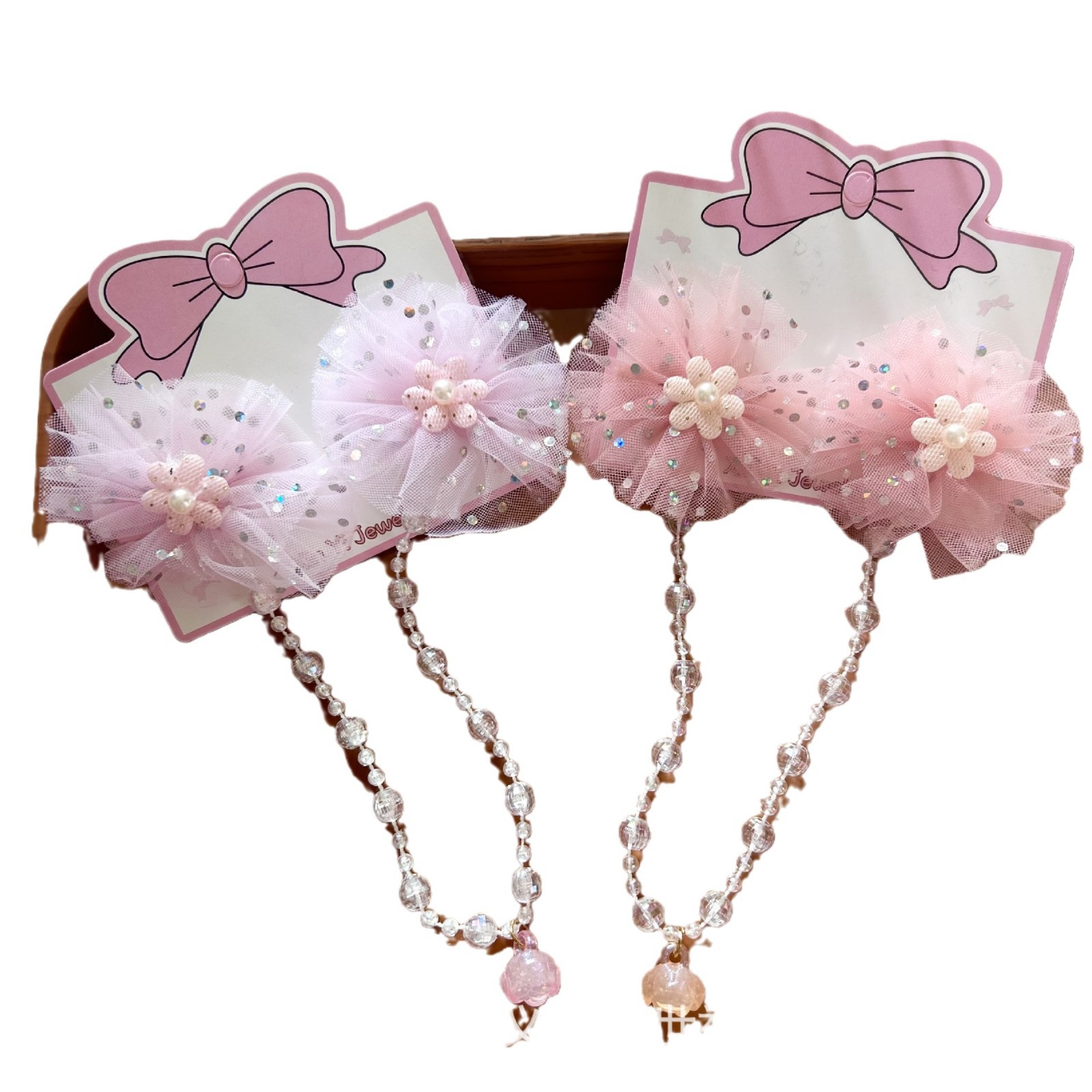 Flores de malla para niños nuevas tarjetas de cabello de niña super inmortal bebé trenzado cadena de cabello adornamiento de cabello estilo chino clip de ropa Han