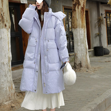 厂家25冬季新款胖MM加大码羽绒服女中长款200斤时尚印花免洗收腰