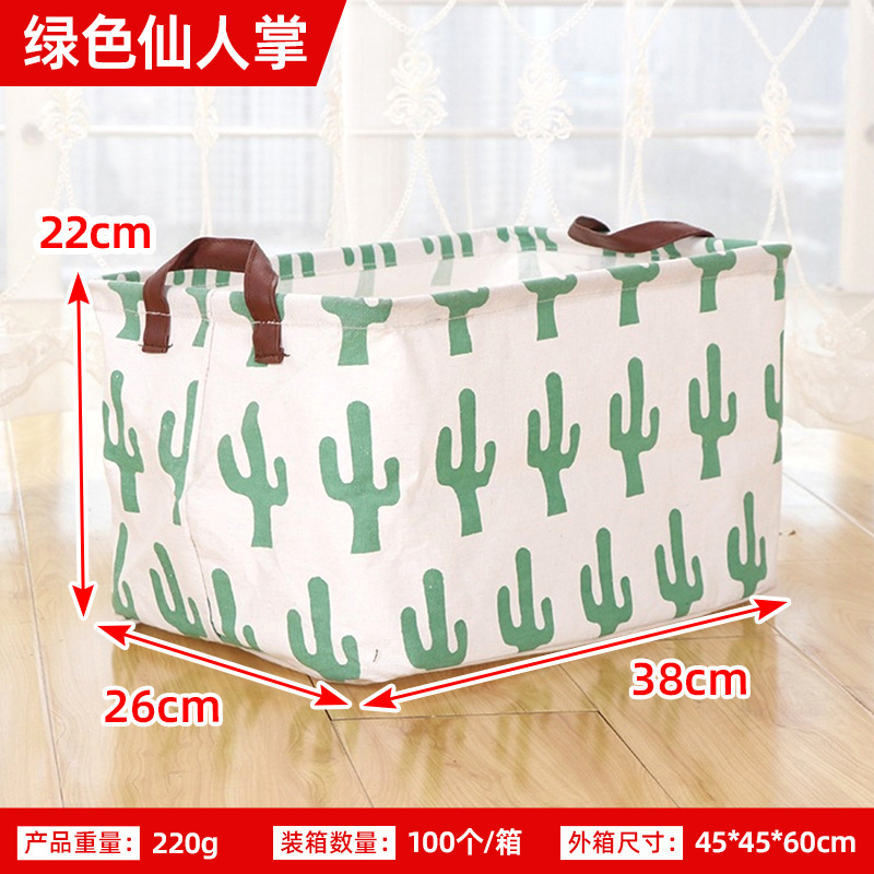 Procesamiento de algodón personalizado de mano de escritorio cesto de almacenamiento de artículos diversos gabinetes de ropa pequeña tela cesto de almacenamiento de comercio exterior