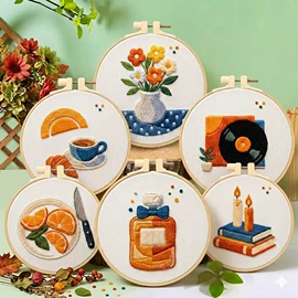 十字绣;钻石画、皮画;刺绣套件