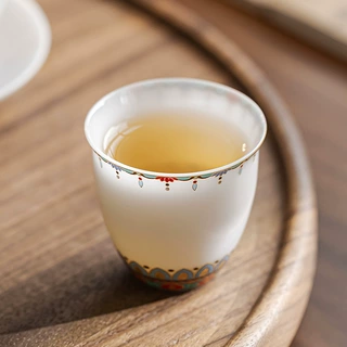 冰种玉瓷敦煌文创陶瓷茶杯高档男士个人专用主人杯国风品茗杯礼盒