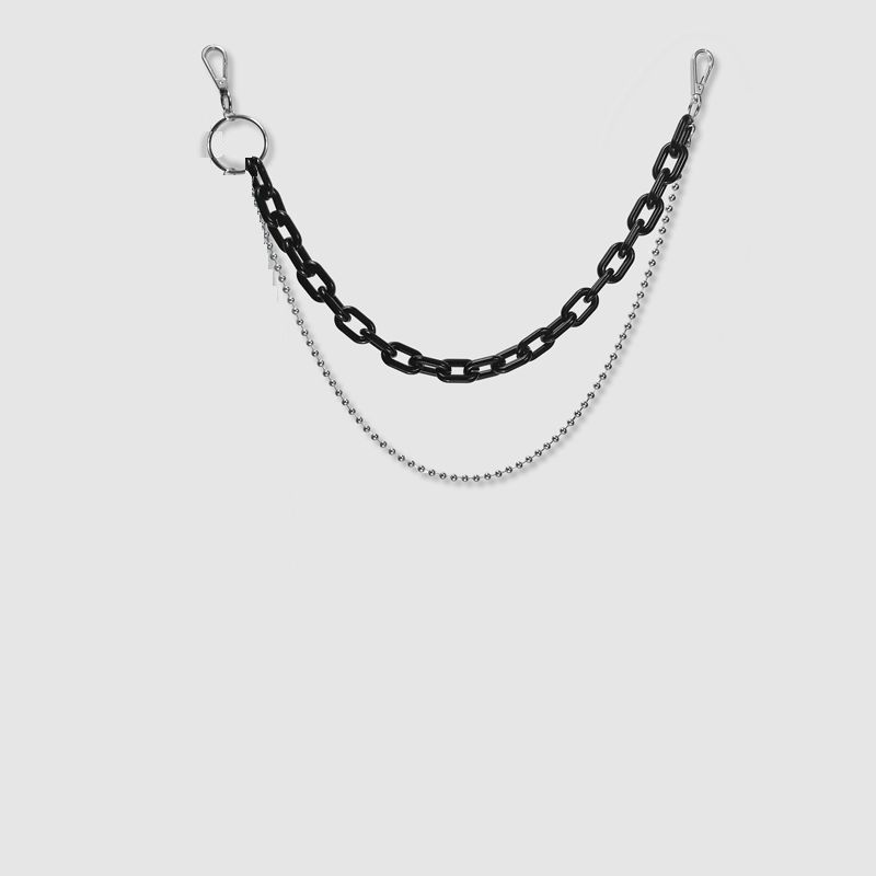 ヒップホップパンツチェーンアクセサリーインハイストリートアクセサリー蛍光樹脂パンツチェーンスクエアスカーフメンズメタルウエストチェーン女性ウエスト卸売|undefined