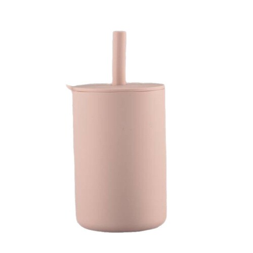 Simple and Straightforward Child-Friendly Food-Grade Silicone Sippy Cup Anti-Fall Children's Water Cup Baby Sippy Cup Convenient to Carry Cover