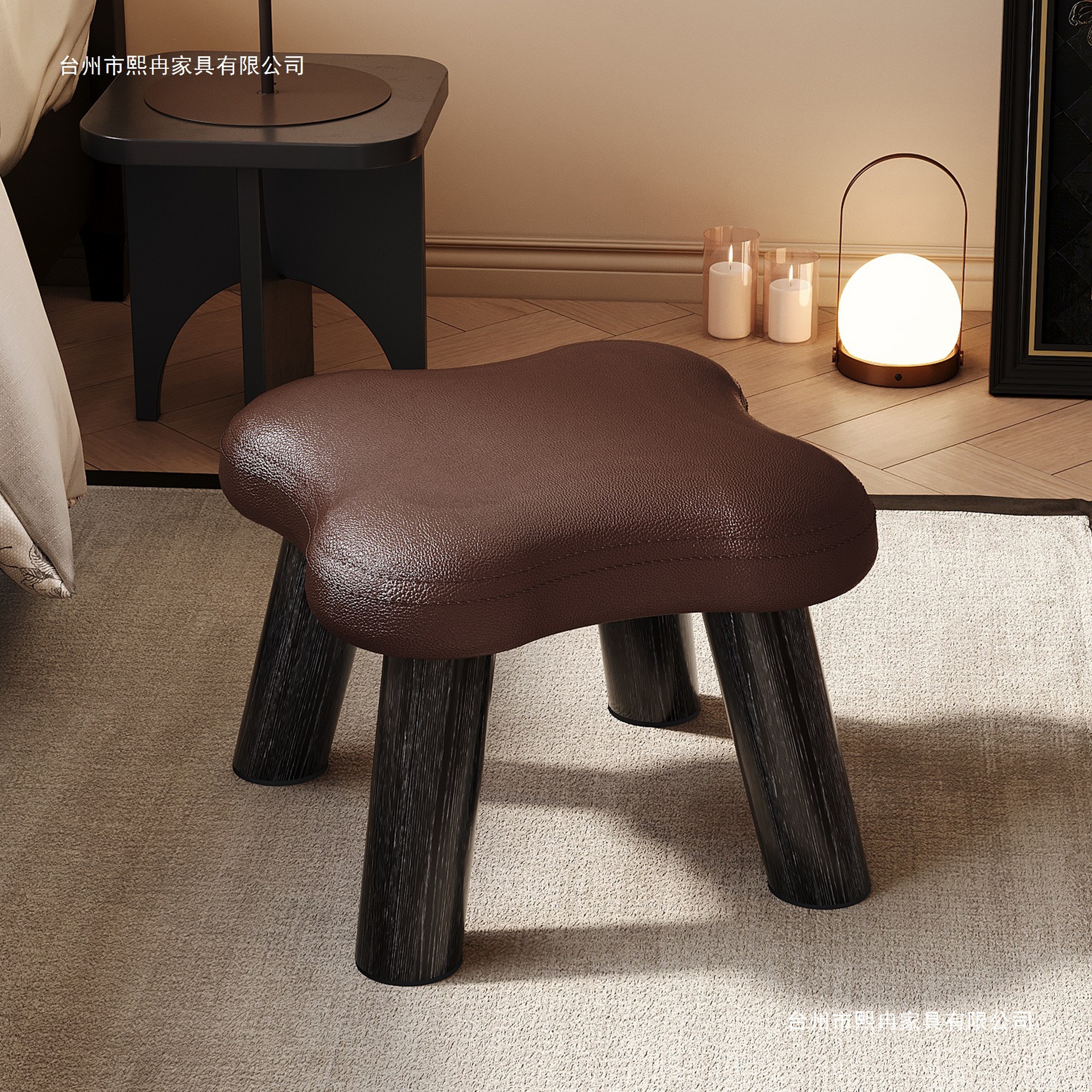 Small Stool for Home Use, Low Stool for Living Room, Sofa Stool, Shoe-Changing Stool at the Entrance, Shoe-Wearing Stool, Soft Leather Stool, Solid Wood Sitting Stool, Bench