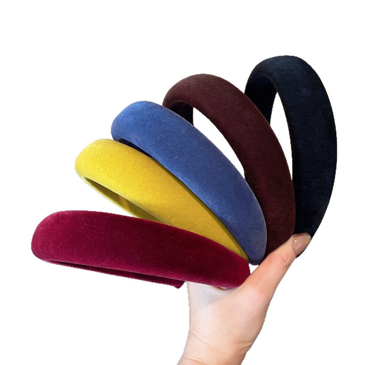 Otoño y invierno Meilade coreano retro estricto esponja cabeza de banda nueva variedad de terciopelo alto cráneo ancho banda de cabello mayorista