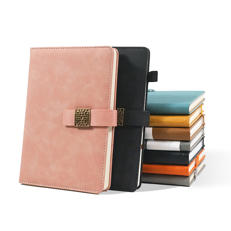 Muchos tipos de cuadernos de hebilla magnética personalizados a5 cuadernos gruesos cuadernos de mano de alto valor de cara cuadernos de notas creativos papelería caja de regalo al por mayor