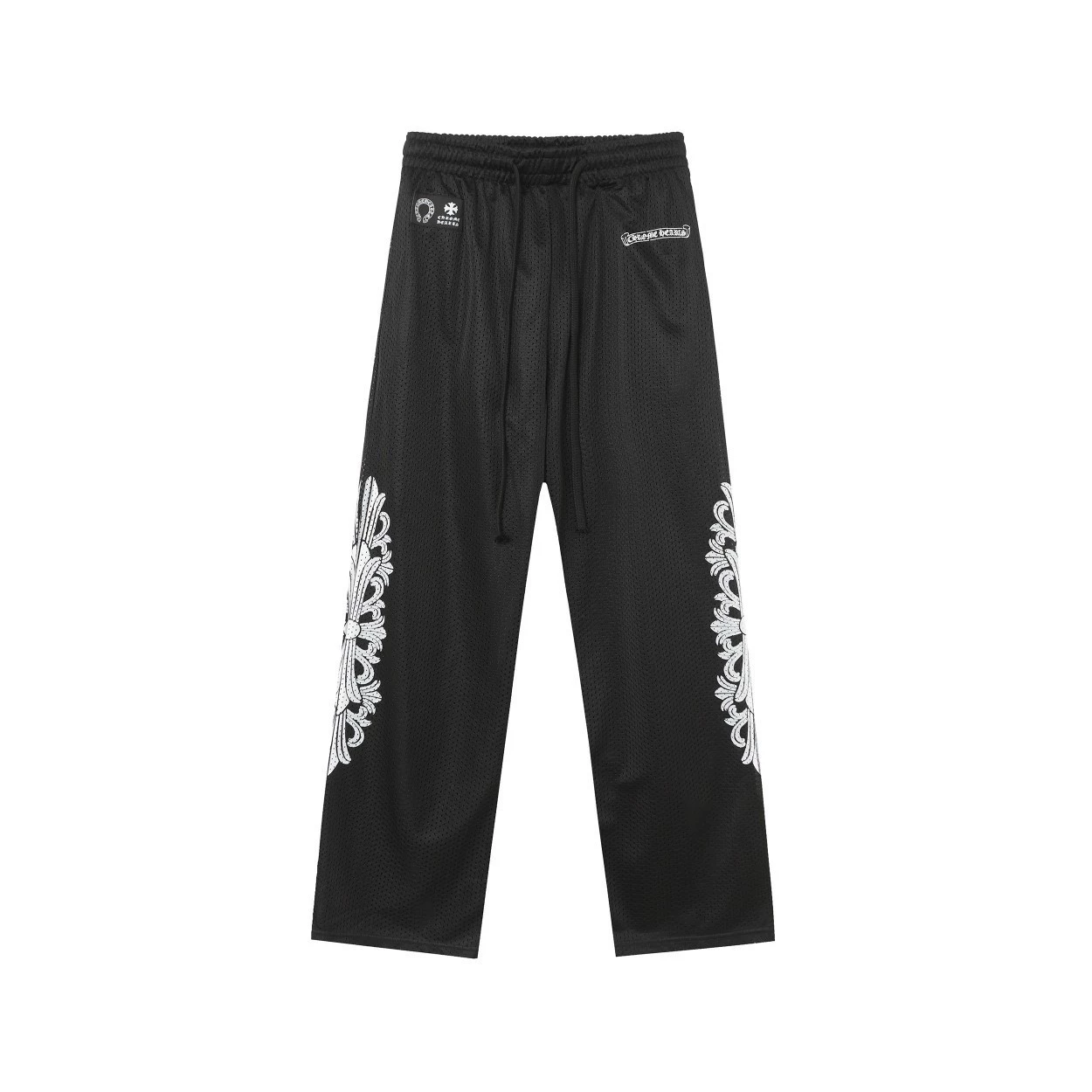 24 Хорватия Chrome Hearts Меш Арм Крест Печать Пара Длинный рукав Т-шirt рукав штаны Хип-хоп