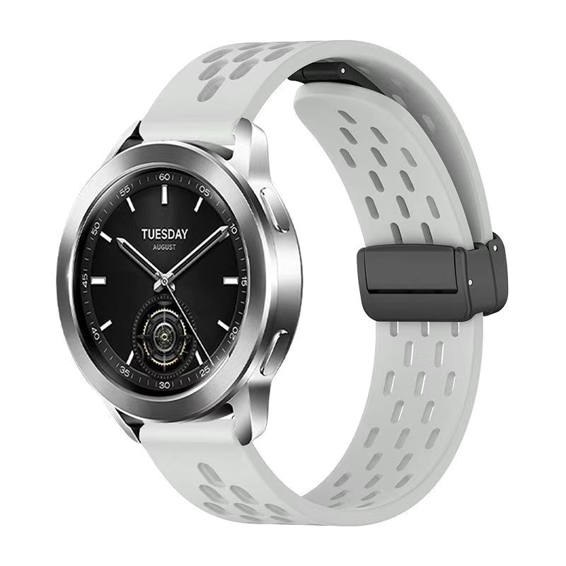适用小米watchS3手表磁吸折叠扣表带S2color透气s1Pro硅胶46/42mm|undefined