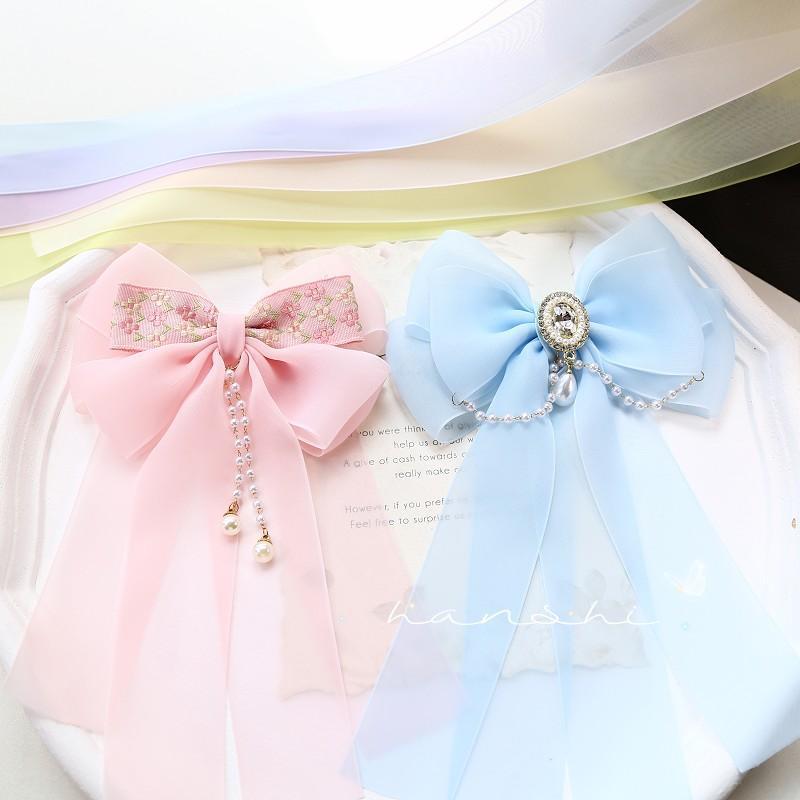 Solid color hair band handmade with bow