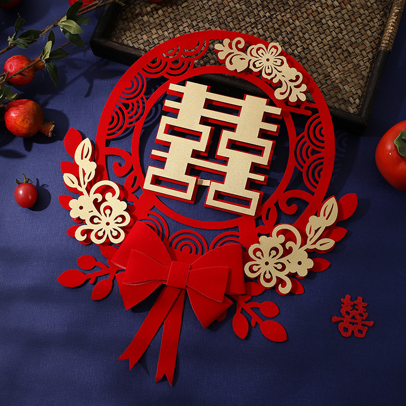 Pegatinas de Boda boda especial diseño de la habitación de la boda puerta nueva decoración de la casa pegatinas de puerta traje de dormitorio de las mujeres