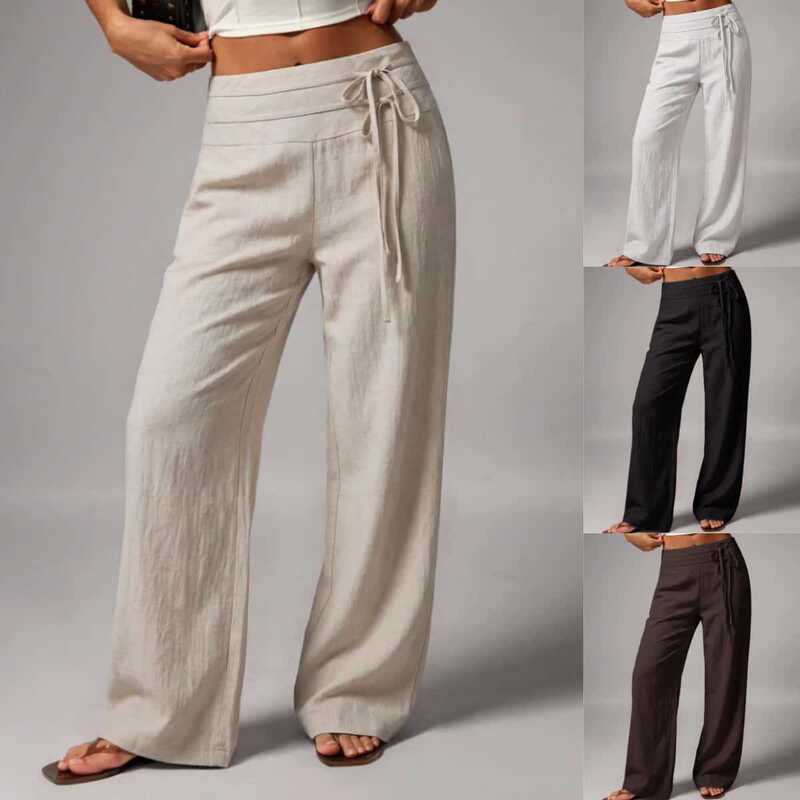 Cross-Border 2026 Foreign Trade Women's Clothing European and American Style Shein High-Waisted Wide-Leg Casual Pants Solid Color Loose Drapey Long Pants Simple Style Cross-Border 2026 Foreign Trade Women's Clothing European and American Style Shein High-Waisted Wide-Leg Casual Pants Solid Color Loose Drapey Long Pants Simple Style