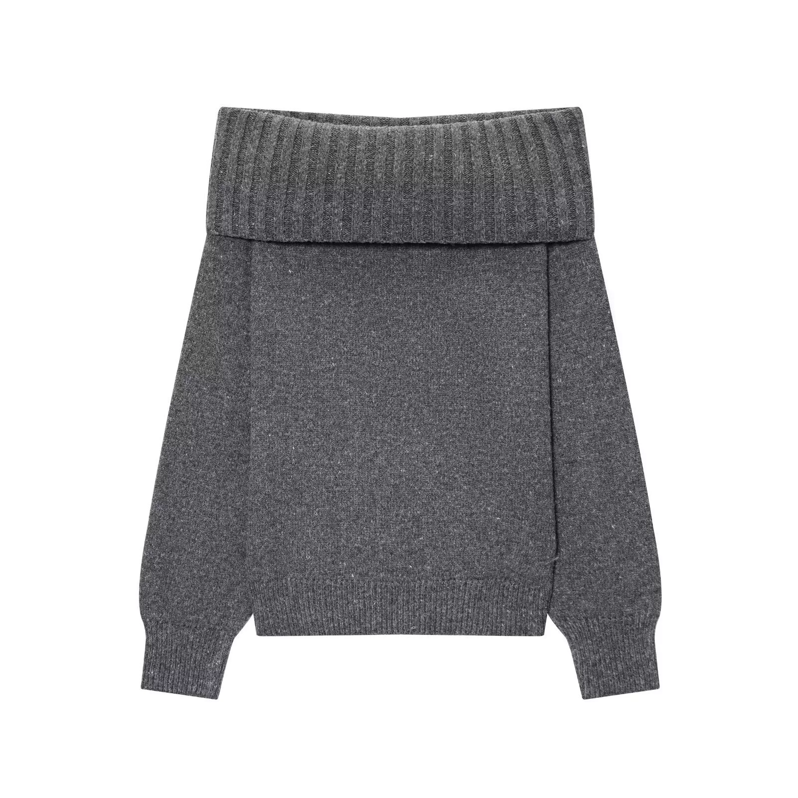 Женский свитер PB&ZA, осень 2025, новый французский стиль, отложной воротник, свободный крой, универсальный пуловер.