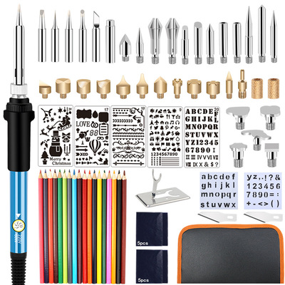 跨境28件套烙画笔套装烙画咀雕刻调温烙铁套装烙画机工具电焊笔|ms