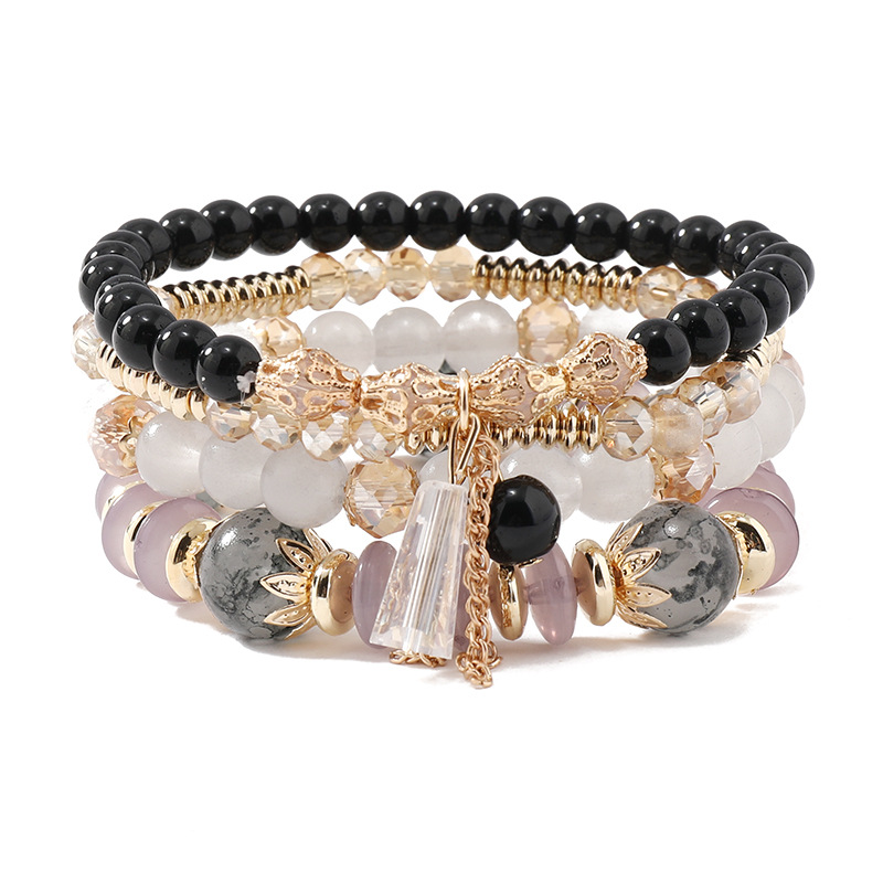 Moda Ronda Vidrio Con Cuentas Cristal Artificial Mujeres Pulsera 1 Pieza display picture 5