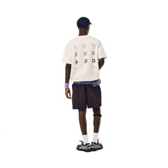 FPA ソリッドカラーバックグラデーションブランドロゴレイアウトクールで快適な万能ラウンドネック半袖Tシャツ男女兼用
