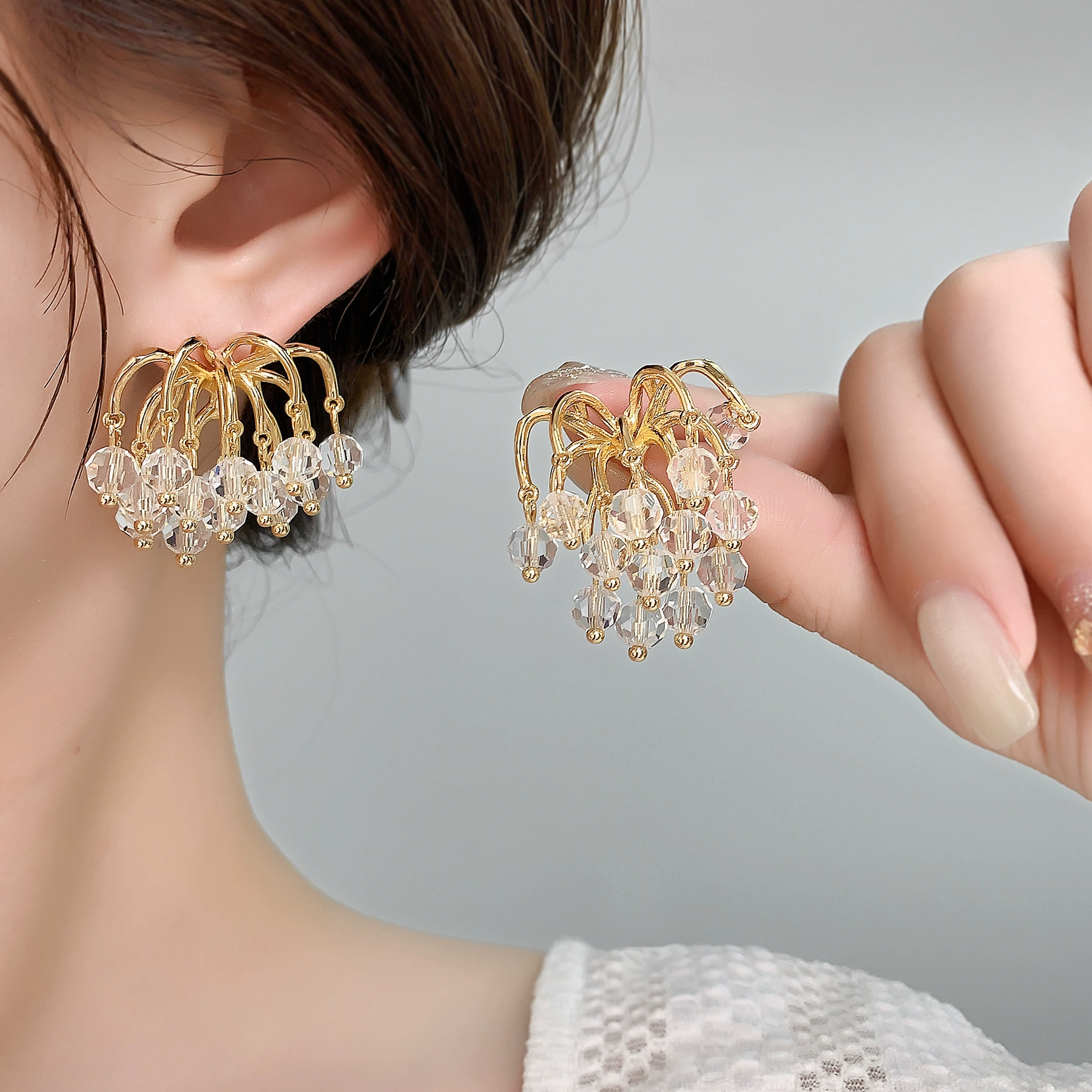 Модные изысканные коралловые серьги с жемчужиной и цирконием, стиль light luxury, стиль высокого качества, простой и элегантный дизайн