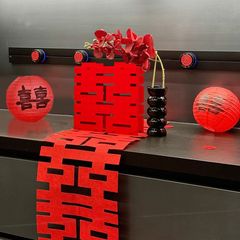 卧室床头柜子喜字摆件新房间结婚装饰婚房布置套装客厅男女方婚礼