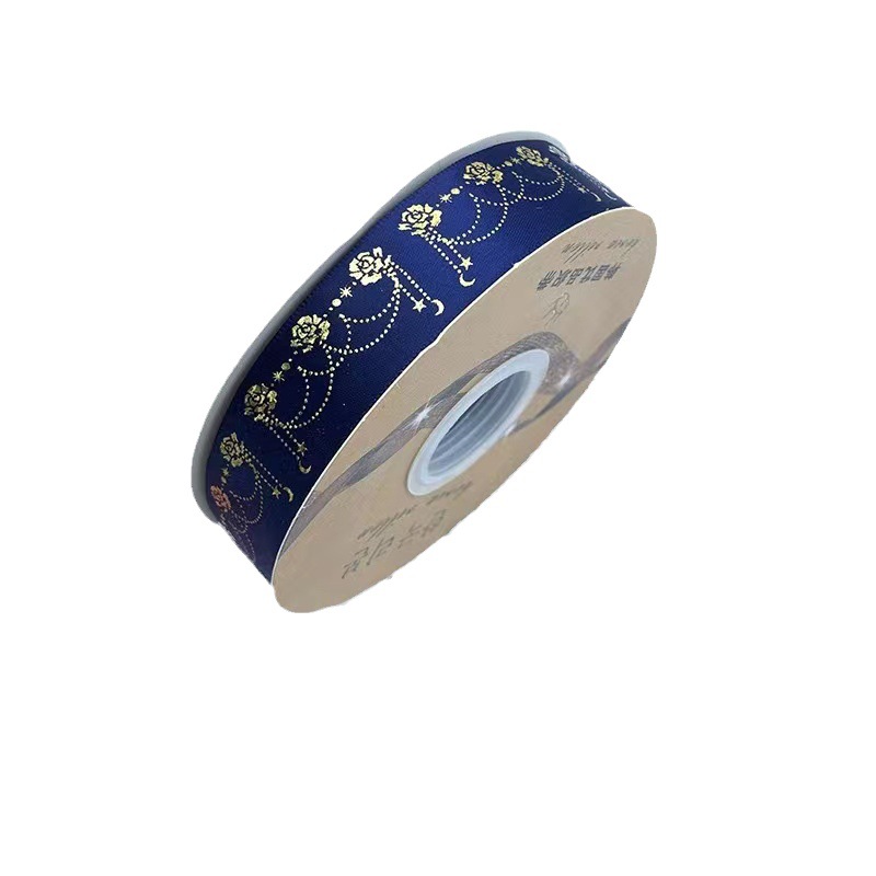 2,5 cm láser cinta de oro estrella Luna flor joyería DIY caja de regalo embalaje barra soporte cinta hecha a mano nueva venta al por mayor