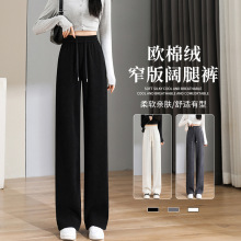 窄版阔腿裤女2024新款春秋冬款宽松显瘦休闲裤夏季高腰垂感直筒裤