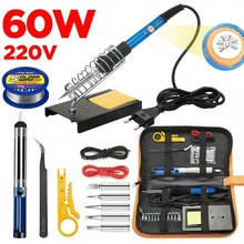可调温电烙铁60w恒温烙铁英规220v电烙铁套装电子维修工具包