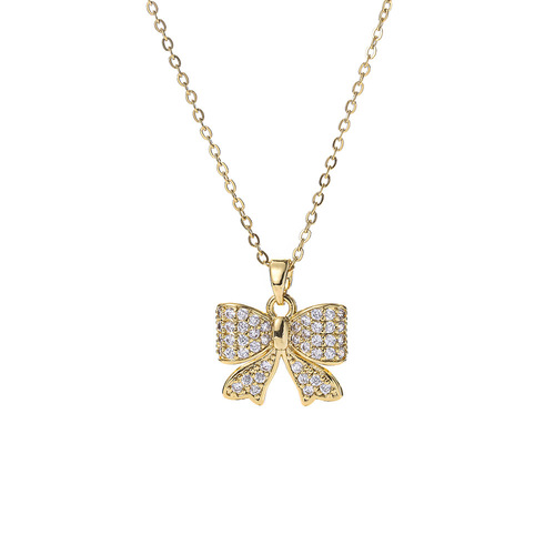 Japanese and Korean style fashion titanium steel necklace women's niche high-end non-fading clavicle chain light luxury versatile four-leaf clover jewelry